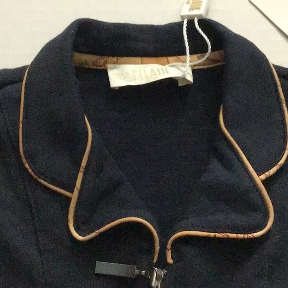 NWT Alviero Martini Baby Girl Zip Up Jacket Size 6 Months Navy Geo Map Trim - Picture 3 of 10